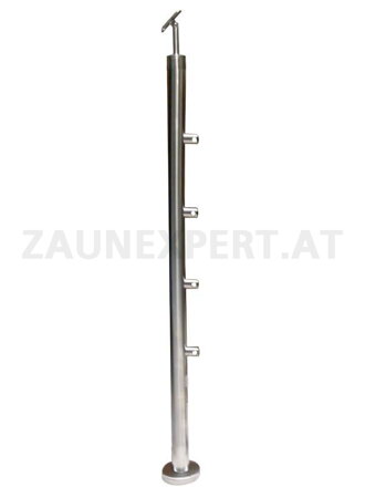 Pfosten mit 4 Querstabhaltern für 12 mm - Bodenmontage