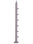 Pfosten mit 6 Querstabhaltern für 12 mm - Bodenmontage