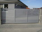 Schiebetor 300 x 120 cm mit Antrieb - Lochblech Feuerverzinkt