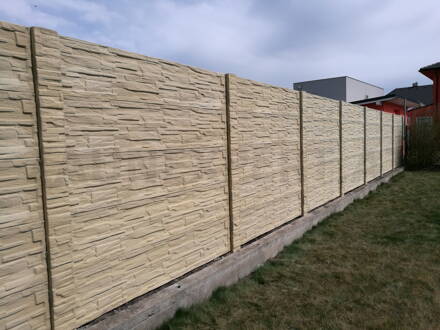 Betonzaun Holzmotiv SET: 20 m  H: 200 cm B: 200 cm AKTION !