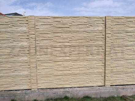 Betonzaun Holzmotiv SET: 50 m  H: 200 cm B: 200 cm AKTION !